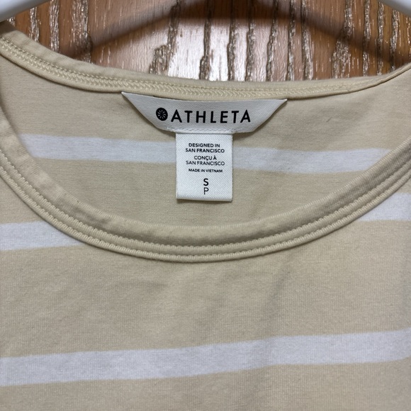 Athleta Cream and White Striped Tee - Picture 3 of 3